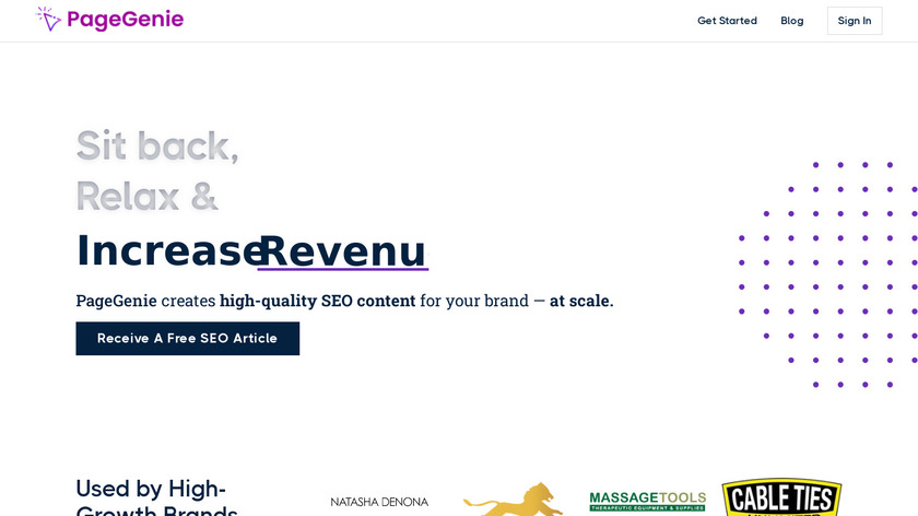 PageGenie Landing Page