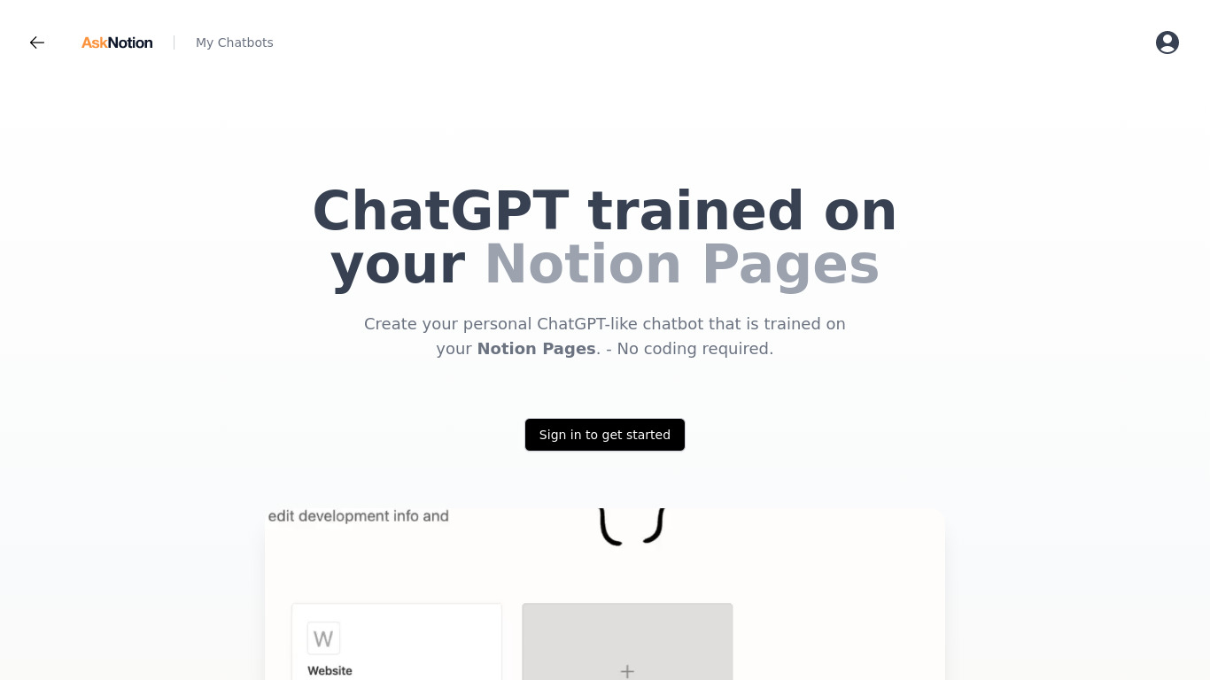 AskNotion Landing page