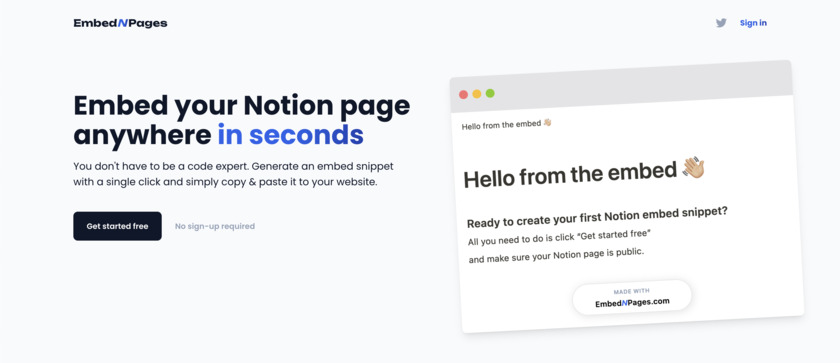 Embed N Pages Landing Page