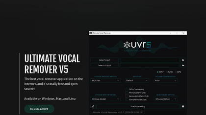 Ultimate Vocal Remover GUI image