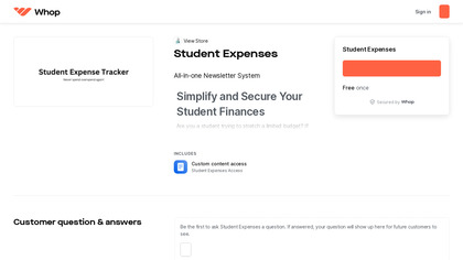 Whop Student Expense Tracker image