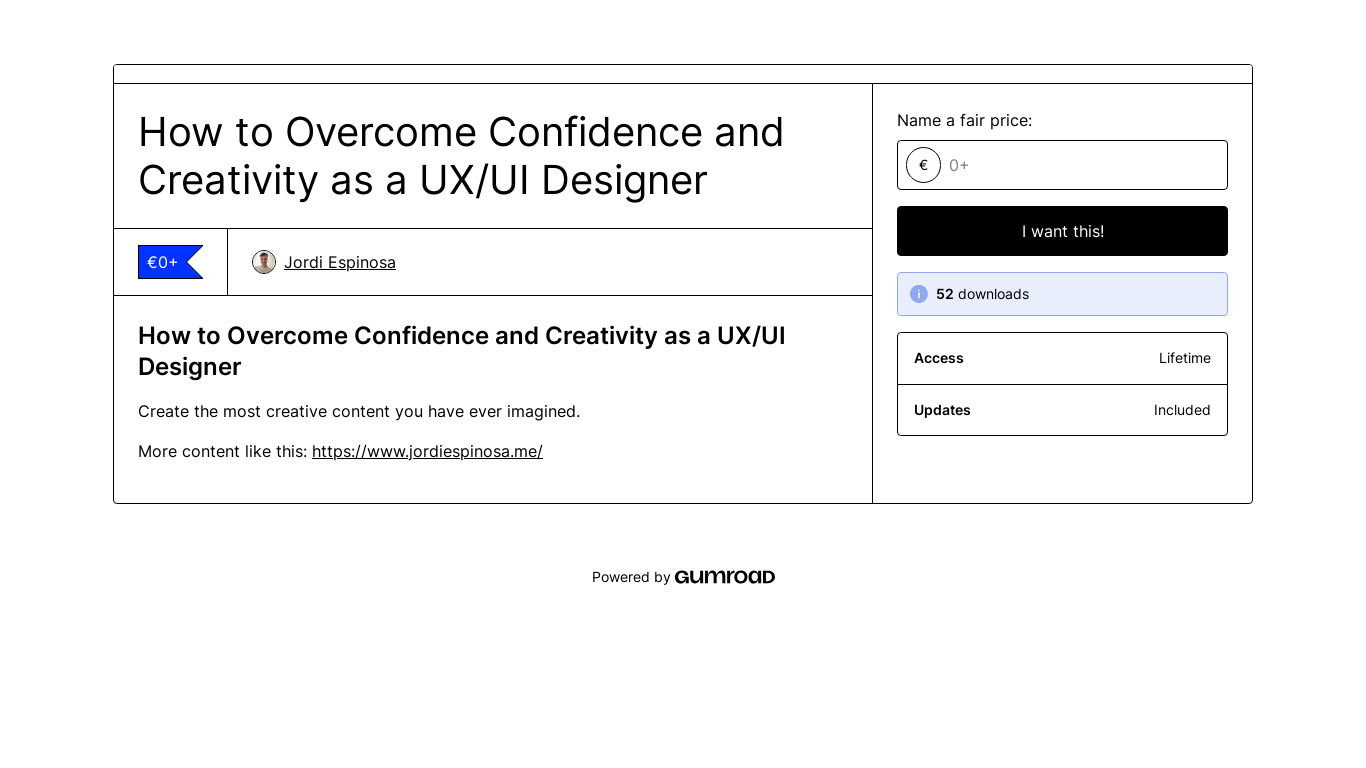 Overcome Confidence as a Designer Landing page
