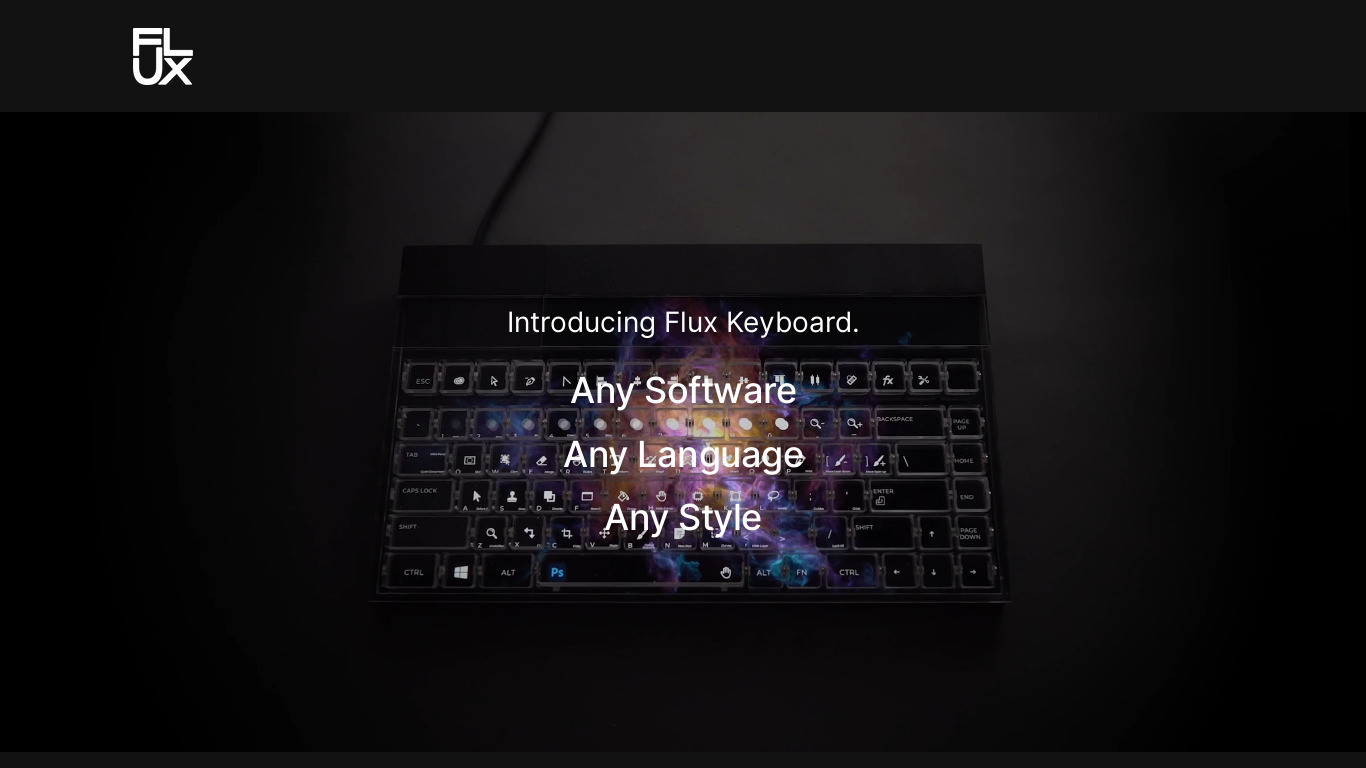 Flux keyboard Landing page