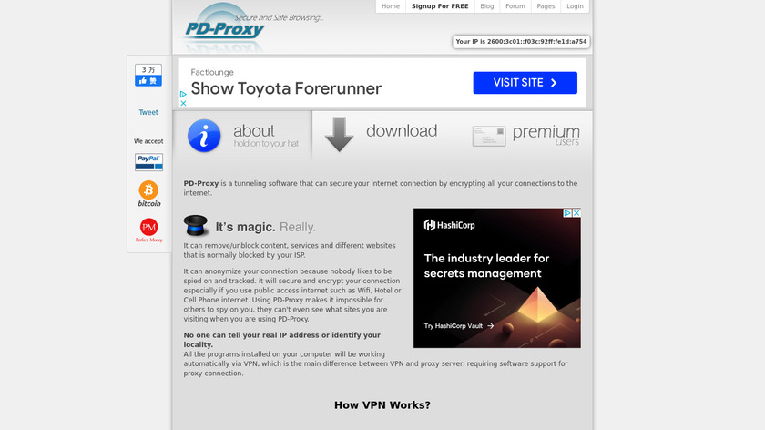PD-Proxy Landing Page