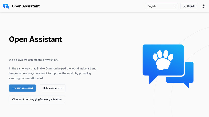 Open Assistant.io Landing Page