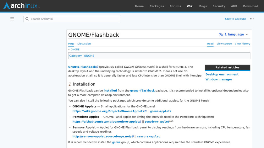 GNOME Flashback Landing Page