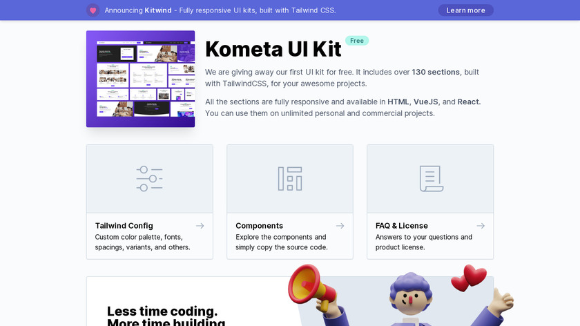 Kometa UI Kit Landing Page