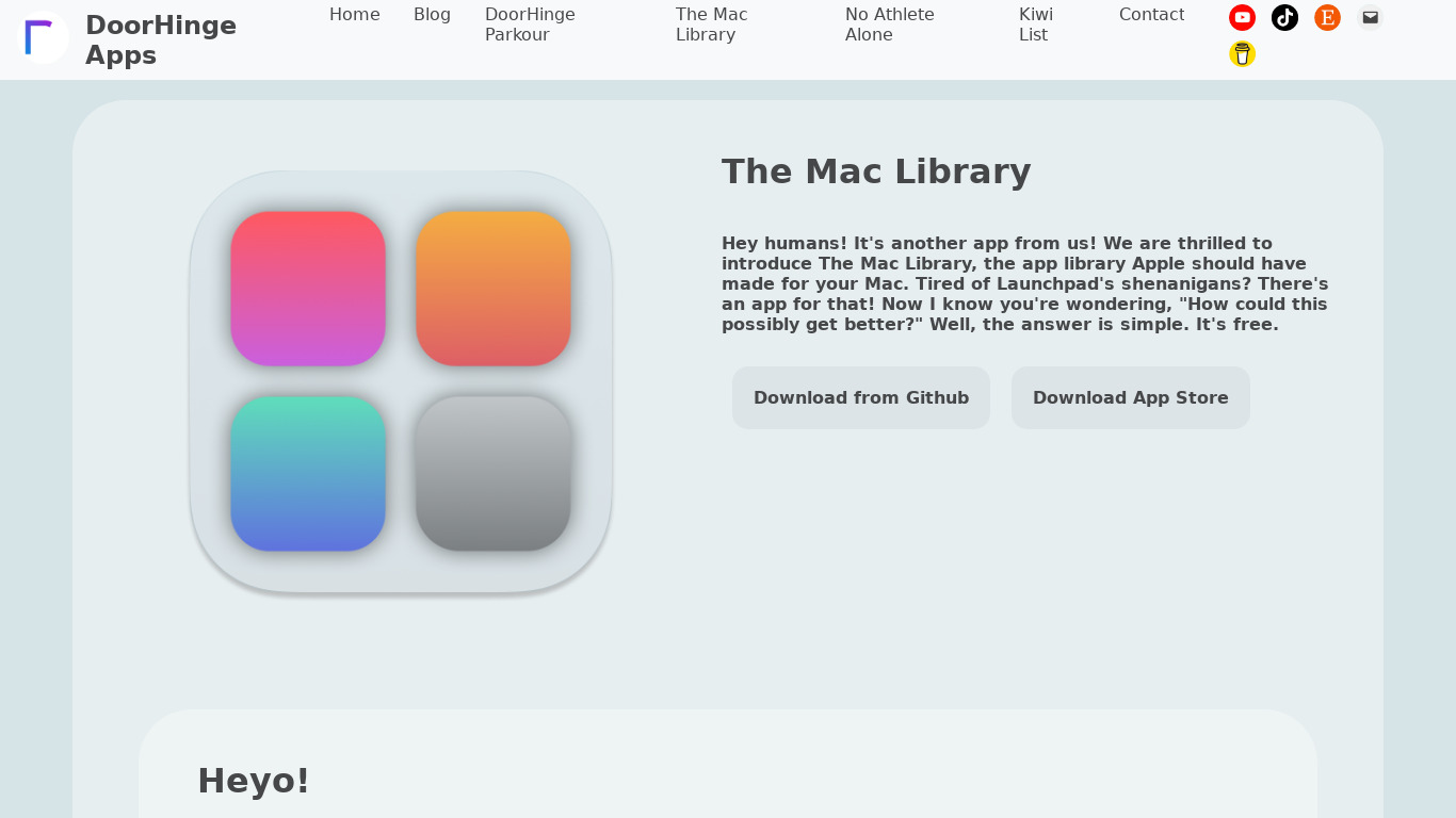 MacLibrary Landing page