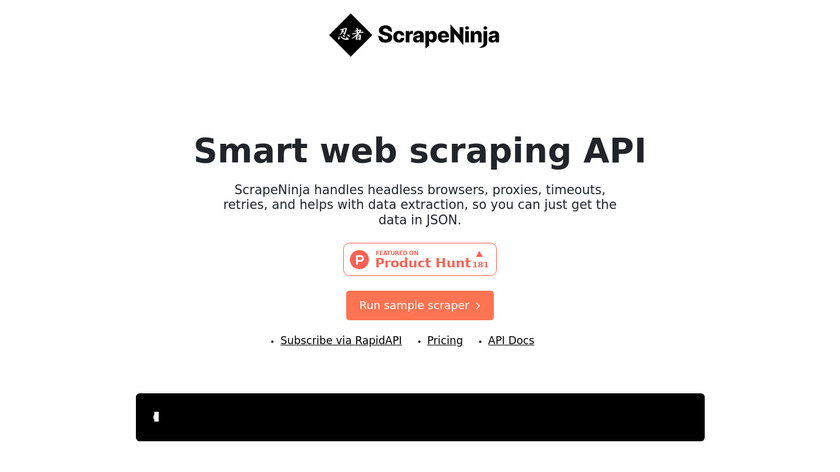 ScrapeNinja Landing Page