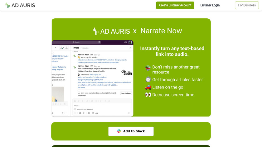 Narrate Now Landing Page