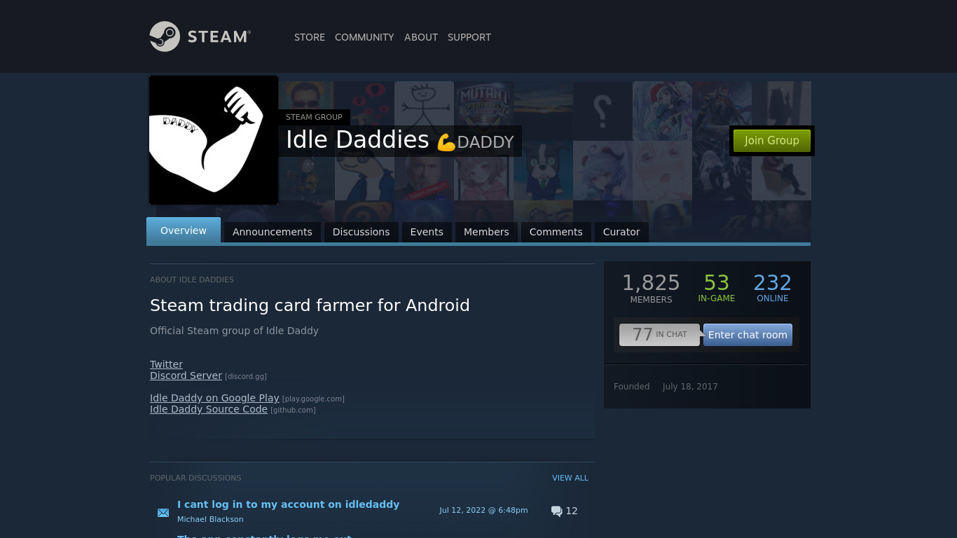 Idle Daddy Landing page