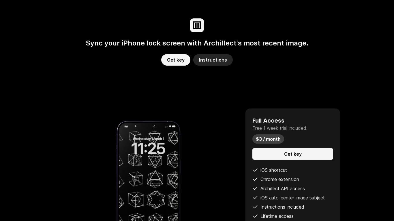 Auto Archillect Wallpapers Landing page