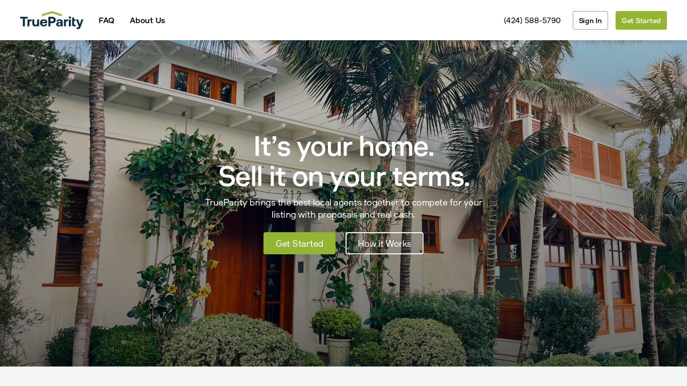 TrueParity Landing page