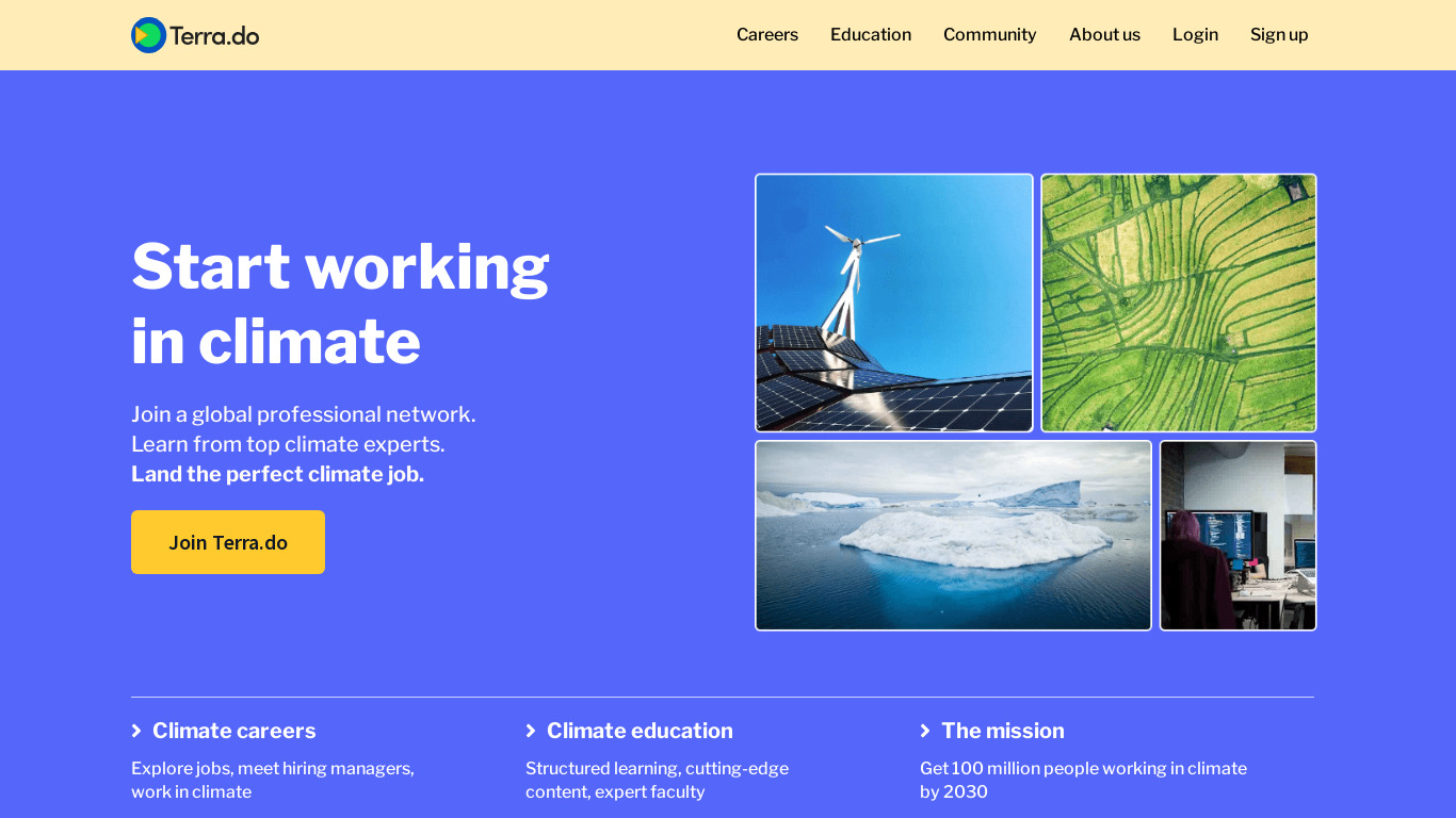 Terra.do Learning for Action Landing page