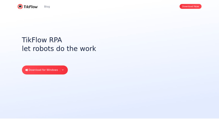 Tikflow RPA Landing Page