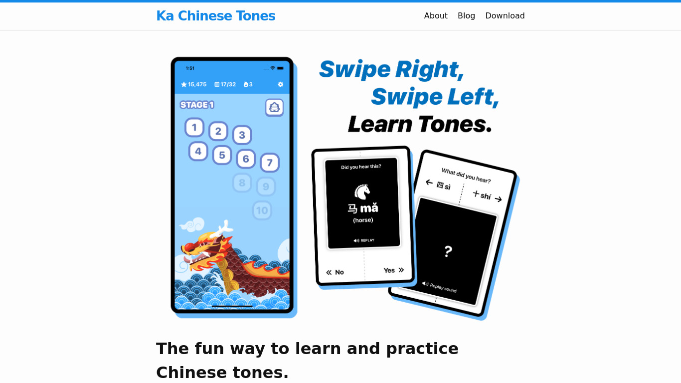 Ka Chinese Tones Landing page