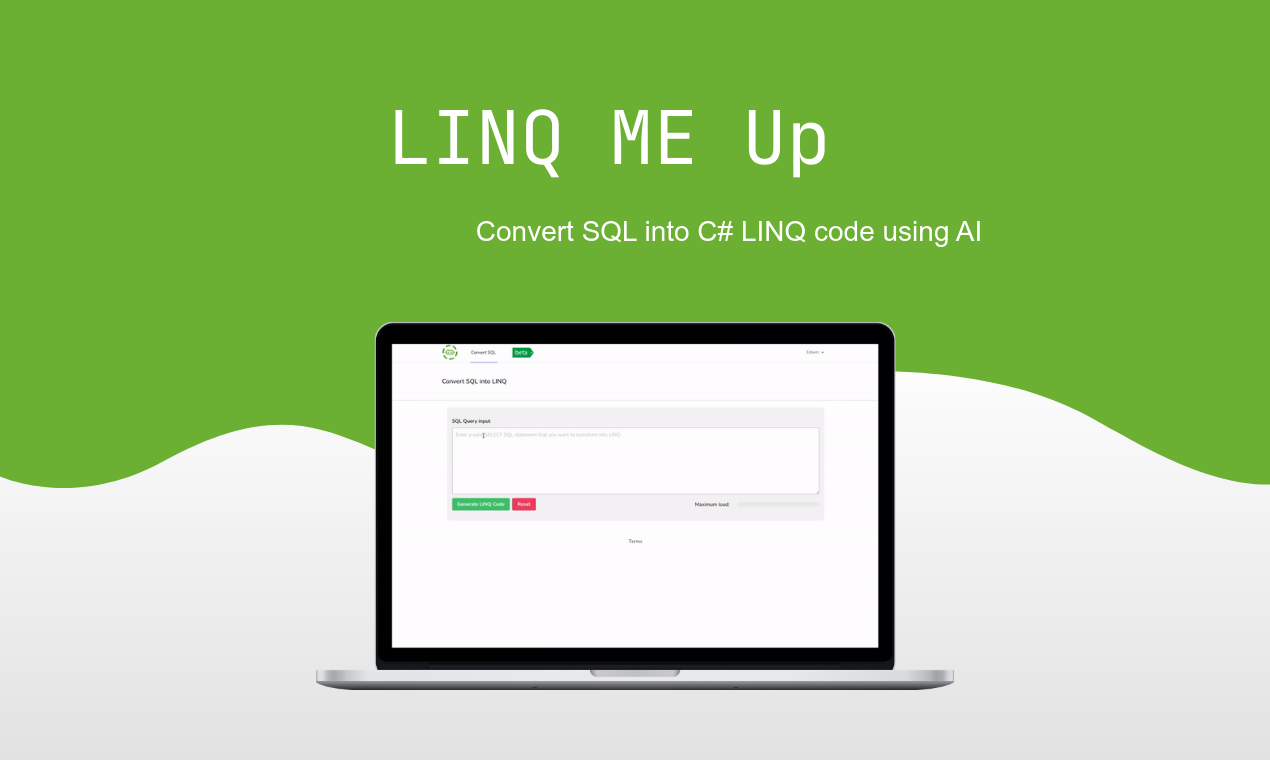 LINQ Me Up Landing page