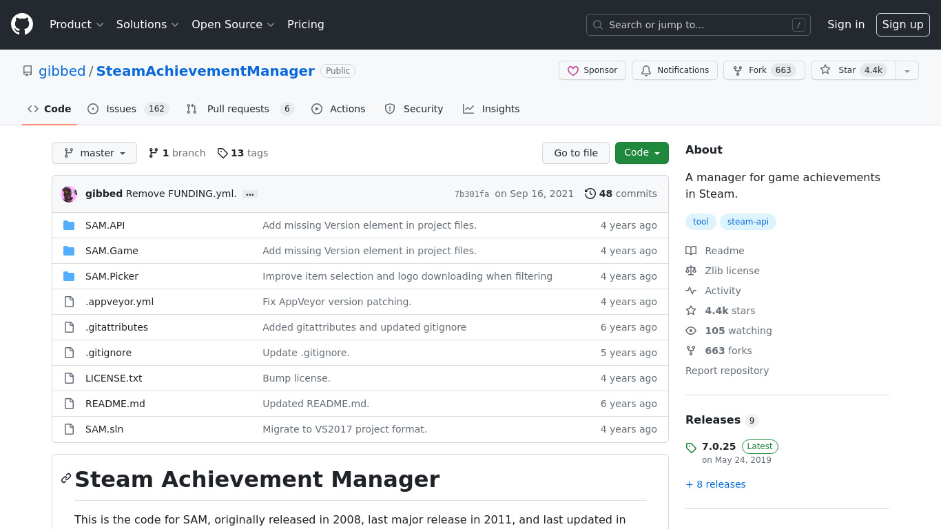 Steam Achievement Manager Landing page