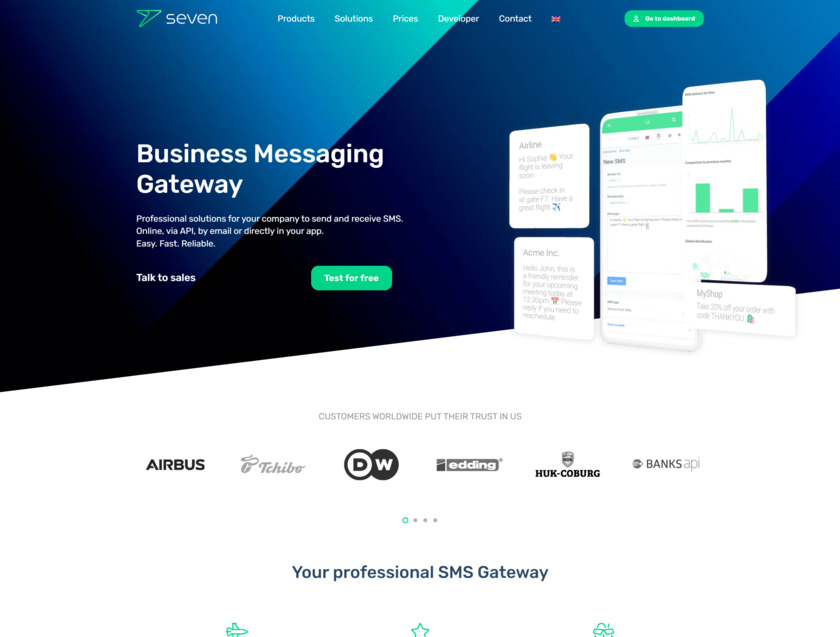 seven.io Landing Page