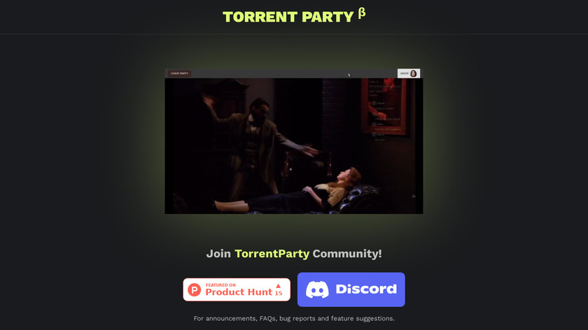 Torrent Party Landing Page
