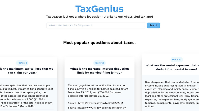 TaxGenius Landing Page