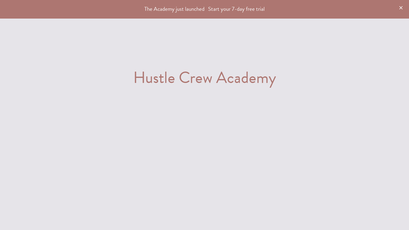 Hustle Crew Academy Landing page