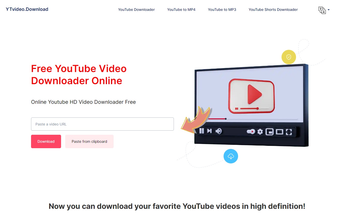 YTvideo.Download Landing page
