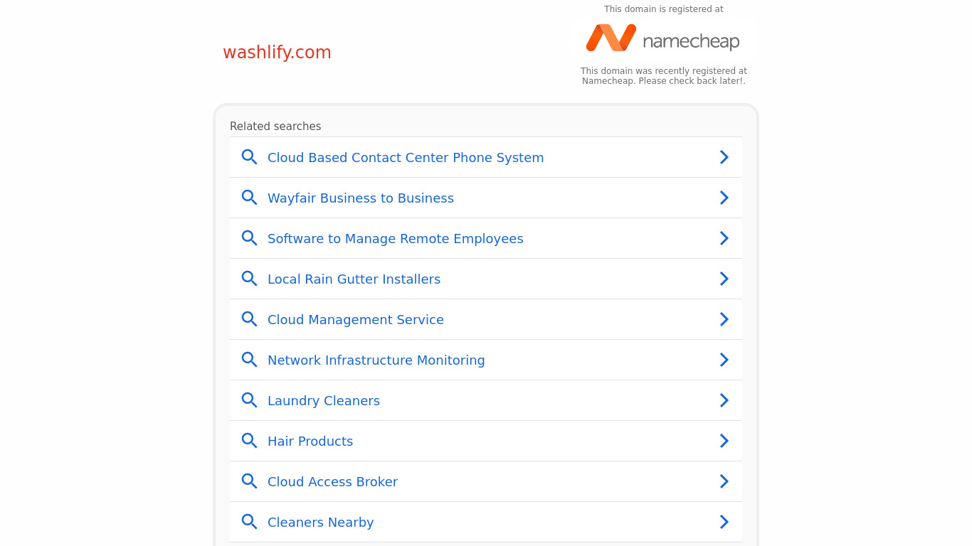 Washlify Landing page