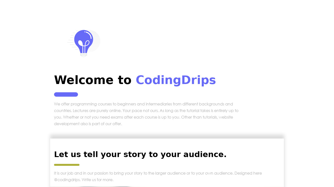 FullStack Web Development Tutorial Landing page
