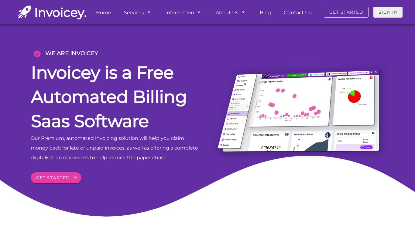 Invoicey Landing page