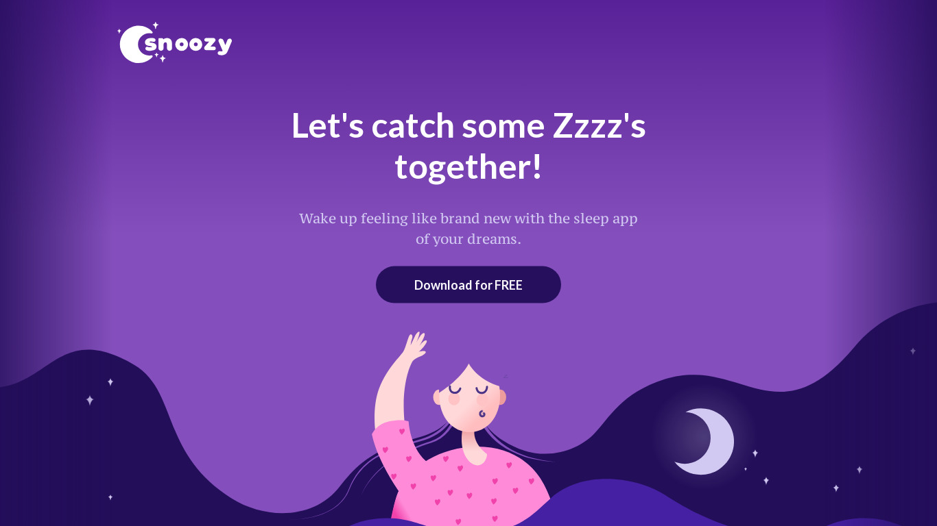 Snoozy Landing page