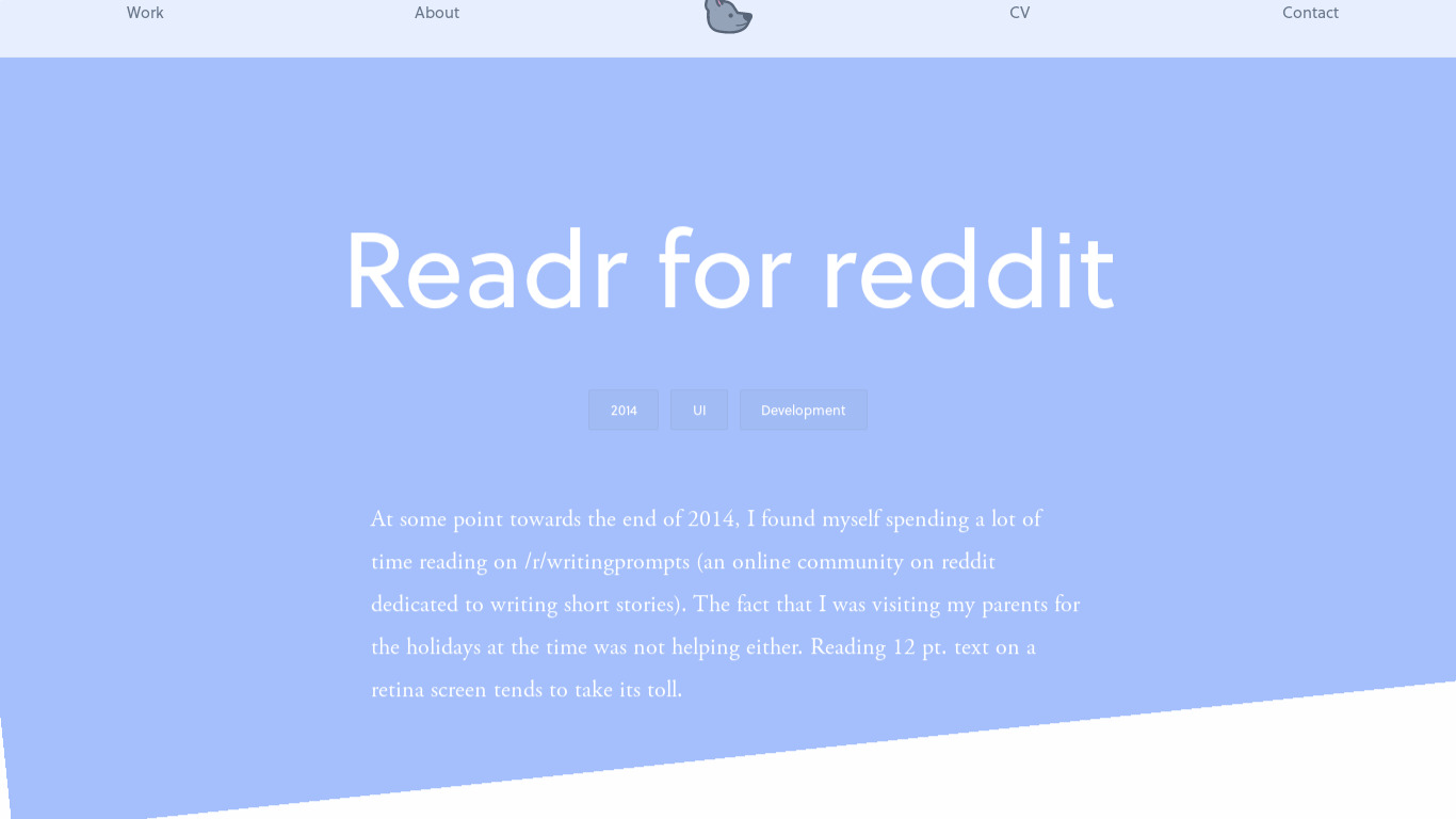 Readr for Reddit Landing page