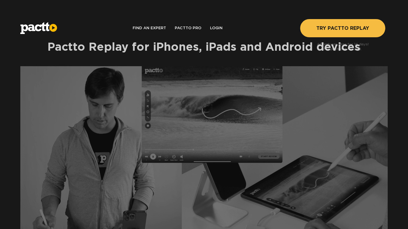 Pactto Replay Landing page