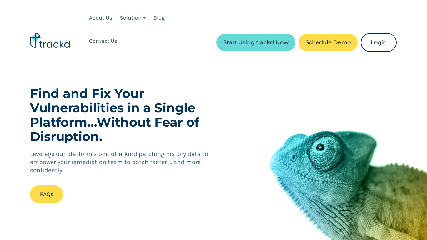 trackd Landing page