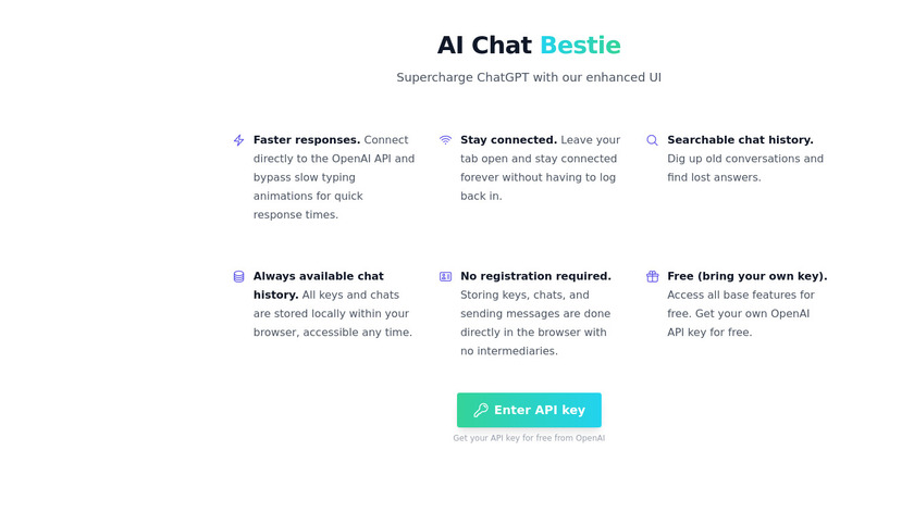 AI Chat Bestie Landing Page