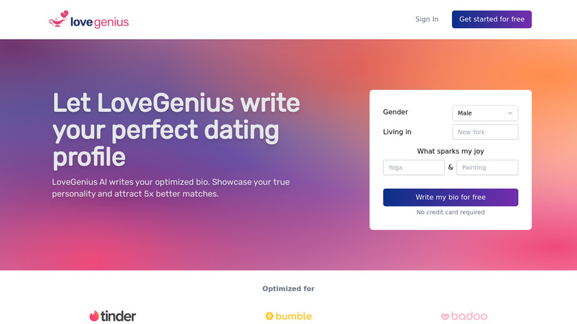 LoveGenius Landing Page