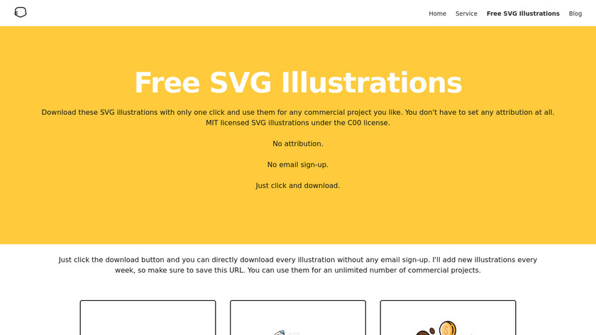 Free SVG Illustrations Landing Page