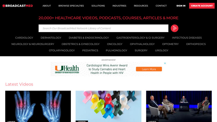 BroadcastMed Landing Page