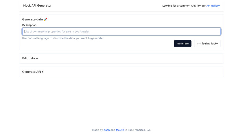 AI-Powered Mock API Generator Landing Page