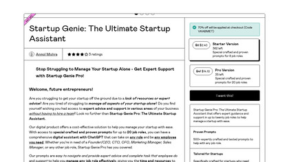 Startup Genie: Ultimate Statup Assistant image