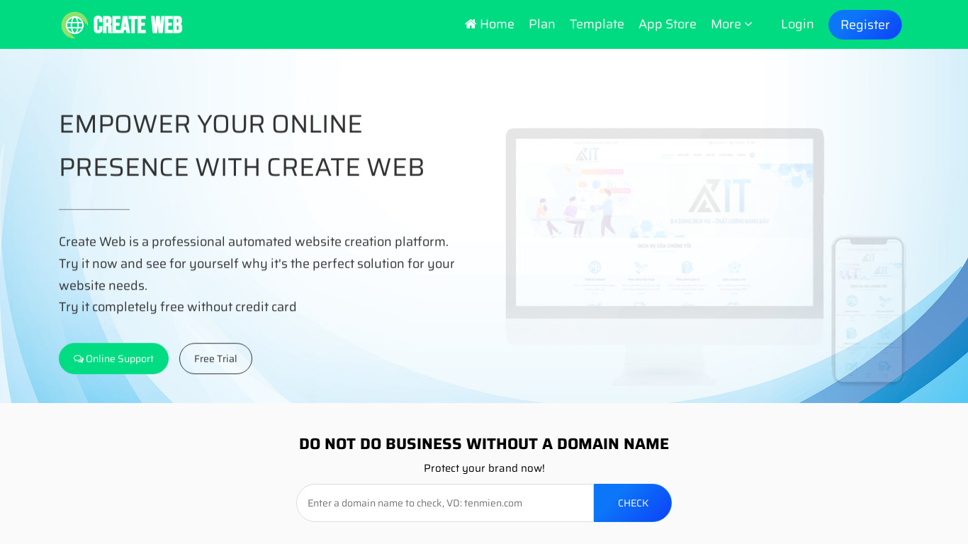 Create Web Landing page