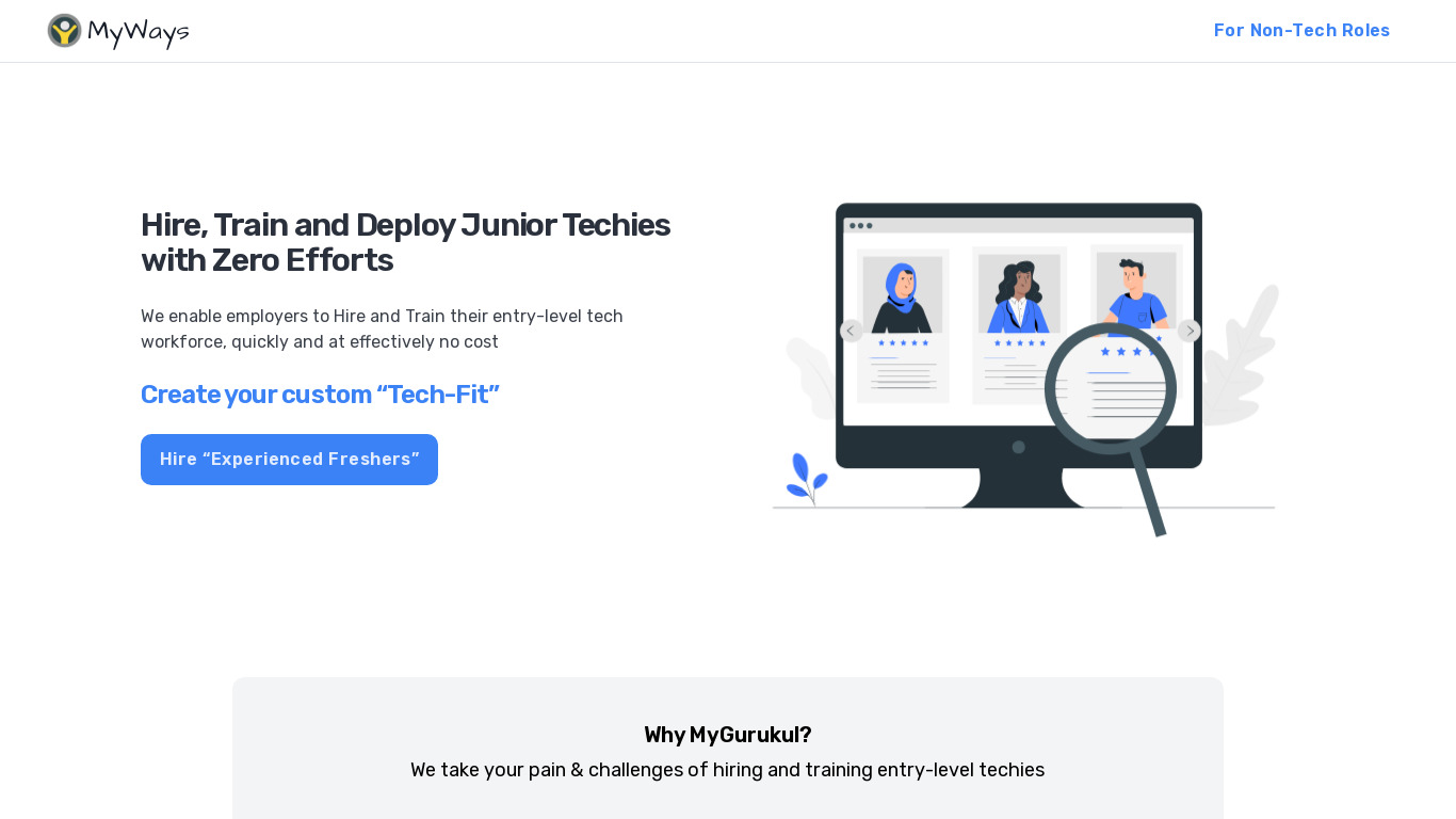 MyWays Landing page