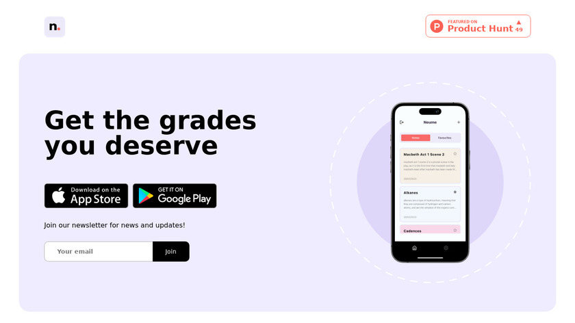 Neume Landing Page
