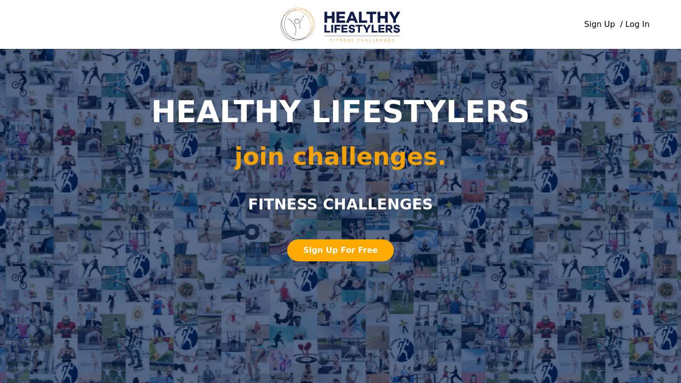 Healthy Lifestylers: Fitness Challenges Landing page