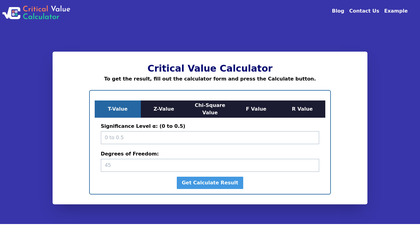 Critical Value Calculator image