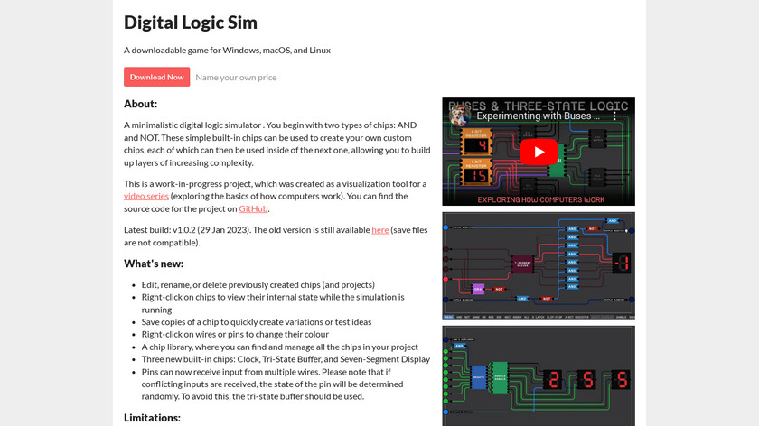 Digital Logic Sim Landing Page