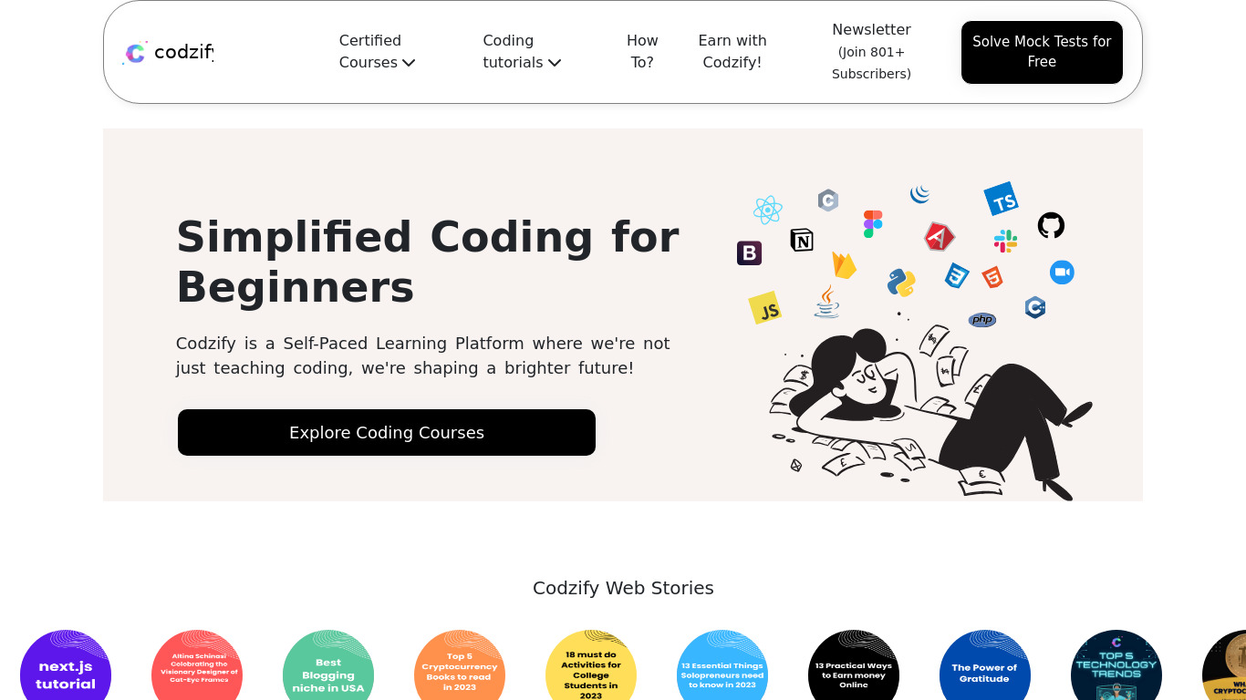 Codzify Landing page