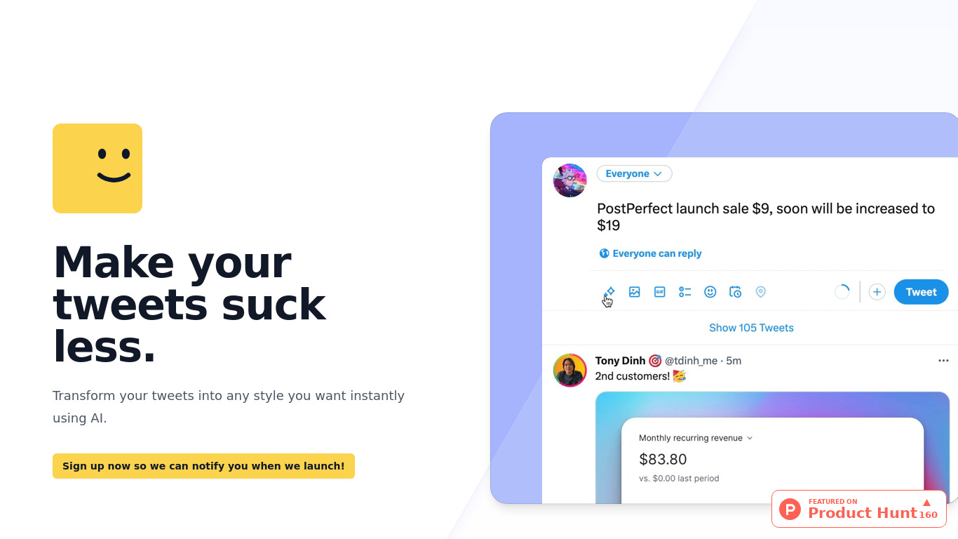 PostPerfect.xyz Landing page