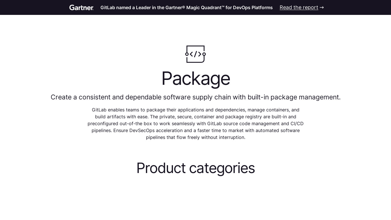 GitLab Package Landing page