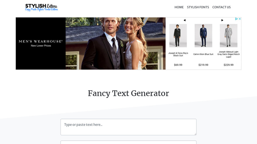 Fancy Fonts Generator Landing Page